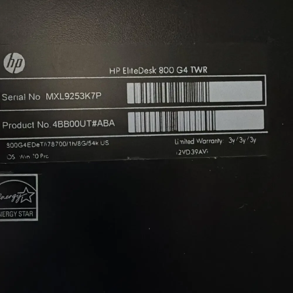 HP EliteDesk 800 G4 TWR Intel Core i7-8700 3.20GHz 8GB RAM 500GB SSD Win11 Pro